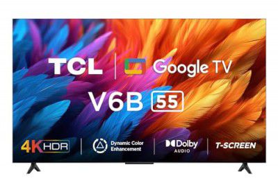 [Extra Rs.2500 Off] TCL (55 ") Metallic Bezel-Less Series 4K Ultra HD Smart LED Google TV 55V6B (Black)