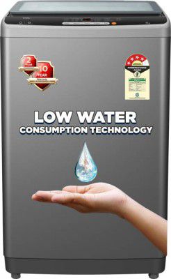 TCL 8.5 kg 8 Wash Program Magic Filter, Powerful Dispenser with Full Glass Damping Lid Fully Automatic Top Load Washing Machine Grey (F3085TLG)
