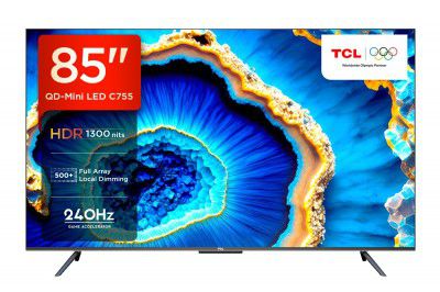 TCL (85") 4K Ultra HD Smart QD-Mini LED Google TV 85C755 (Black)
