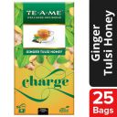 TE-A-ME Charge Ginger Tulsi Honey Herbal Infusion Tea, 25 Infusion Tea Bags | 100% Caffeine Free...