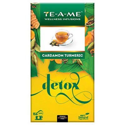 TE-A-ME Detox Cardamon Turmeric Tea | Herbal Tea | Herbal Tea for Weight Loss | Herbal Tea Bags | Caffeine Free Tea