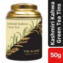 TE-A-ME Kashmiri Kahwa Green Tea Tin, 50gm | Desi Kahwa...