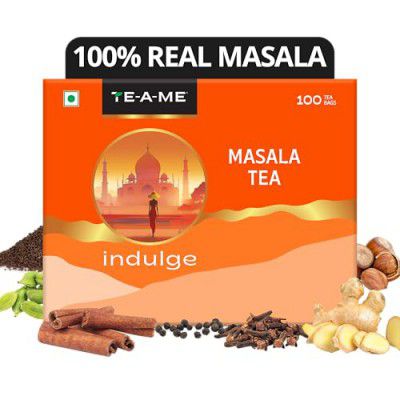 TE-A-ME Masala Tea - 100 Tea Bags | Real - Masala Tea Bags | Masala Chai 100 Pieces