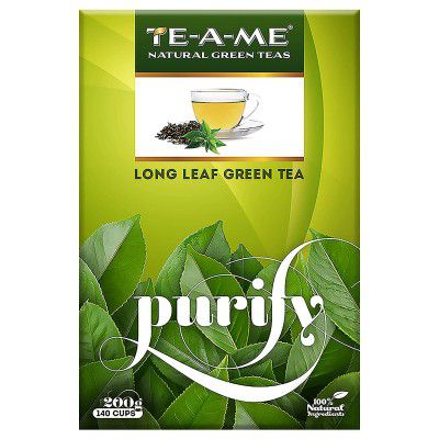 TE-A-ME Purify Long Leaf Loose Natural Green Tea, 200 Grams