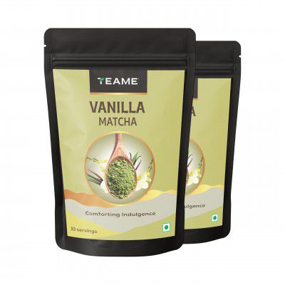 TE-A-ME Vanilla + Matcha Green Tea Powder - 100g (66 Servings) | 50g - Pack of 2