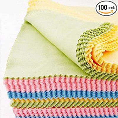 TE Selvet Cloth Microfiber Cleaning Cloths [5inchX5inch] (Pcs of) (100), Multicolour
