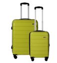 Teakwood Small-Medium Cabin Size 8 Wheels Trolley Bag, (Set of 2, Lime Green)...