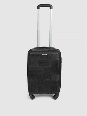 Teakwood Leathers Ladakh 360-Degree Rotation Textured Hard Cabin Size Trolley Bag - 38L
