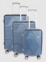 Teakwood Leathers Set of 3 Textured Hard-Sided Trolley Bags...