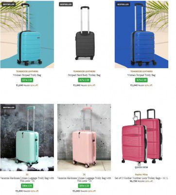 TEAKWOOD LEATHERS Trolley Bags Upto 80% Off 