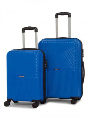 Teakwood Set of 2 8 Wheels Trolley Bag, (Set of 2, Royal Blue)