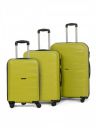 Teakwood Small-Medium-Large Size 8 Wheels Trolley Bag (Set of 3, Lime Green)...