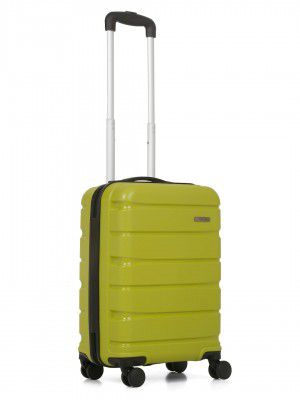 Teakwood Unisex Trolley Bag, Hard Cabin Trolley Small, 55 CM Trolley Bag (S, Lime Green)
