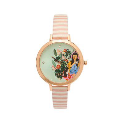 TEAL BY CHUMBAK Round Dial Analog Watch for Women|Early Blossom Collection| Solid Vegan Leather Strap
