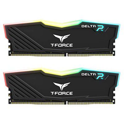 TeamGroup T-Force Delta RGB 2x16GB 3600MHz (3600MT/s) CL18 Black, 32GB DDR4 RAM Kit, Desktop Gaming Memory, Metal Heatsink, ARGB Sync, XMP 2.0, for Intel/AMD CPU, High Performance Low Latency Module