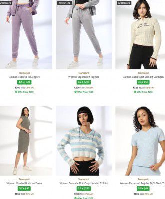 Ajio : Upto 75% OFF - Teamspirit Clothings | For Womens