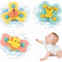 TEC TAVAKKAL Baby Bath Spinner Toys, Suction Cup Fidget Spinner Sensory Toys for Babies, Water Bath Toys Stick to Tub Wall, Car Window & Chair, Travel Activity Toy Set of 3...