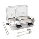 TEC TAVAKKAL Lunch Box 3 Compartment Leak-Proof BPA Free Stainless Steel with Spoon...