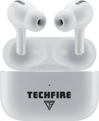 TECHFIRE BoomBuds TWS Earbuds with 100 HRS Playtime,(50ms Low Latency), Bluetooth v5.3 Bluetooth  (White, True Wireless)