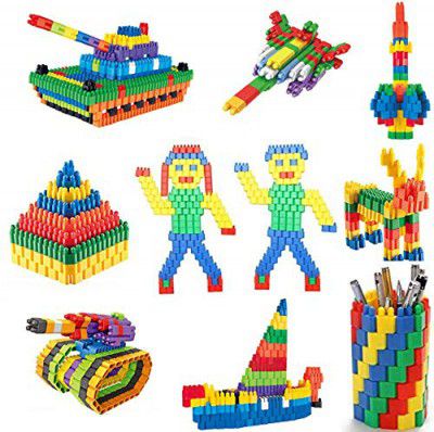 TechHark Assembly Colorful Educational Building Smart City Blocks for Kids (200+ Bullet) Multicolor