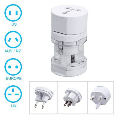 Technotech International Travel Adapter All in One (US,AUS,NZ,Europe,UK) (SP), White