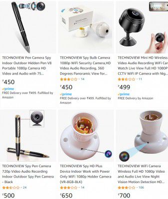 TECHNOVIEW Hidden Cameras and Recorder Upto 80% off Starting From Rs.450