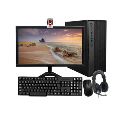 TECNICO Student Learning Desktop Set, 20" HD All-in-One Computer, Dual Core 3rd Gen, 8 GB DDR3 RAM, 128 GB SSD, 20" LED Monitor, Keyboard & Mouse, Webcam, Headphone & Mic, WiFi, 2 Years Warran