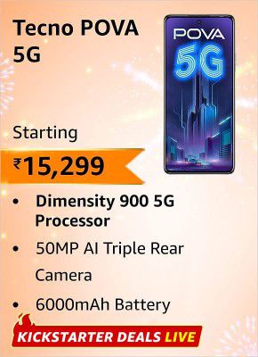 Tecno POVA 5G (8GB+128GB) Starting @ ₹15,299