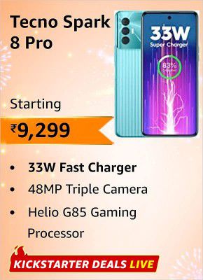 Tecno Spark 8 Pro (7GB RAM | 64GB Storage) Starting @ ₹9,299