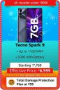 Tecno Spark 9 Starting @ ₹6,999...