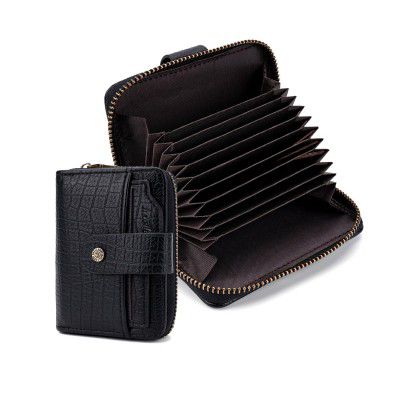 TecoKart Card Holder for Men - PU Leather Credit Card Holder Business Casual Card Holder Wallet for Men with 9 Slots Black