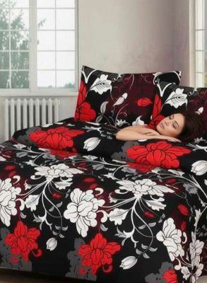 TED BAKER. Microfiber Double Bedsheet (Pack of 1, Black, Double Bedsheet with 2 pillow covers)