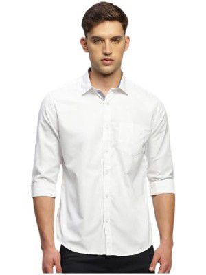 Tee Projekt Cotton Spread Collar Long Sleeve Shirt for Men Formal Wear Office Wear