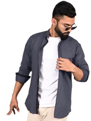 Tee Projekt Shirt for Men Cotton Spread Collar Button Down Long Sleeve Shirt HOME, Regular, Home (Pack of 1)