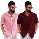 Tee Projekt Solid Shirt for Men's | Pack of-2...