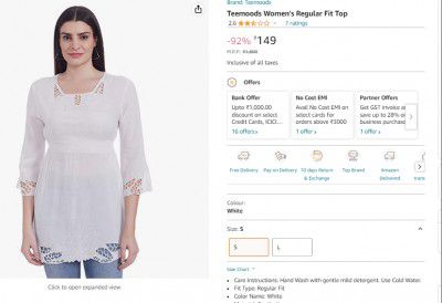 Teemoods Womens Regular Fit Top