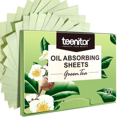 Teenitor Oil Blotting Sheets, 100 Green Tea Absorbing Tissues