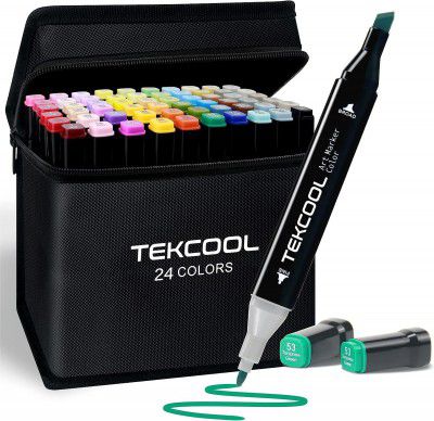 TEKCOOL Dual Tip Colorful Art Markers Sketch Pens 24 Colors