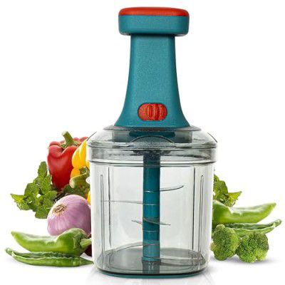 TEKCOOL Manual Hand Press Push Chopper with 6 Blades 