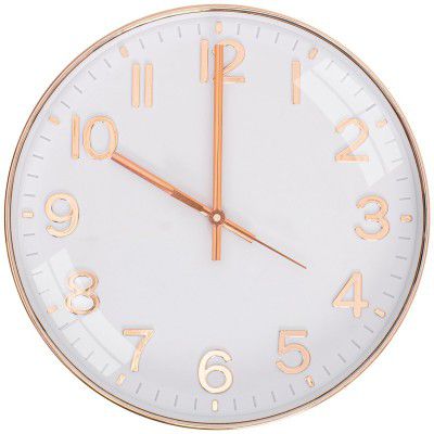 TEKCOOL Plastic Digital Wall Clock 12" Silent Quartz Decorative Latest Non-Ticking Classic Clock (Rose White)'