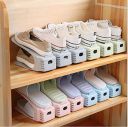 TEKCOOL Plastic Shoe Slots Organizer Space Saver Double Deck Shoe Rack Adjustable Shoe Slots For Closet Organization (Pack Of 2)...