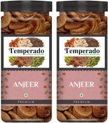 Temperado Foods Premium Dry Figs| Medium Anjeer| Afghani Figs| 500gm*2 jar