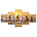 TERANIYA 7 Horses Wall Paintings Set of 5 for Wall Decoration Self Adhesive 3d Uv Textured Large & Big Size Seven Horses Wall Painting For Home, Living Room, Office, Bedroom (17 inch * 30 inch)...