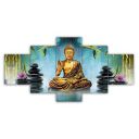 TERANIYA Buddha Wall Painting Set of 5 for Wall Decoration Self Adhesive 3d Uv Textured Large & Big Size Wall Painting For Home, Living Room, Office, Bedroom (17 inch * 30 inch)...