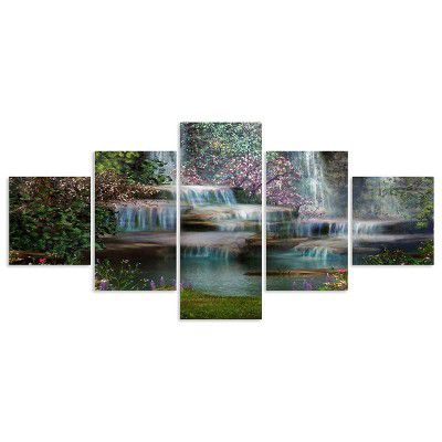 TERANIYA Modern Wall Paintings Set of 5 for Wall Decoration Self Adhesive 3d Uv Textured Large & Big Size Wall Painting For Home, Living Room, Office, Bedroom (17 inch * 30 inch)