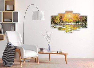 TERANIYA Set of Five Framed Wall Painting for Home Decoration, Painting for Wall Decoration, Paintings for Living Room, 3D Scenery for Wall Big Size (75x43 CM) Design 14