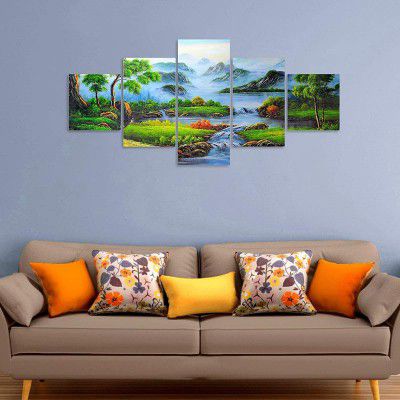 TERANIYA Set of Five Framed Wall Painting for Home Decoration, Painting for Wall Decoration, Paintings for Living Room, 3D Scenery for Wall Big Size (75x43 CM) Design 6