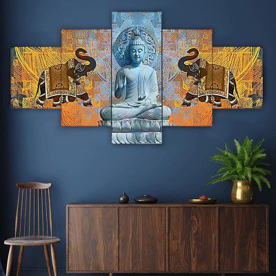 TERANIYA Wall Paintings Set of 5 for Wall Decoration Self Adhesive 3d Uv Textured Large & Big Size Wall Painting For Home, Living Room, Office, Bedroom (17 inch * 30 inch)