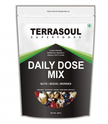 Terrasoul Superfoods Daily Dose Mix, Mixed Nuts, Seeds, Berries, Dry Fruits, Premium Trail Mix, Healthy Snacks - Healthy Food 18+ Varieties (400gm)