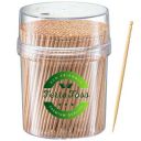 TerraToss Toothpicks Wooden | 1 Pack of 250 Toothpick Sticks | Reusable Container | Sturdy Smooth Finish Tooth Picks Sticks | Toothpick Wooden (250)...